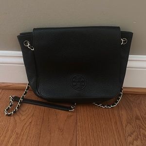 Tory Burch Black Leather Chain Purse